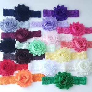 17pc Lace Shabby Flower Headbands, Size Newborn
